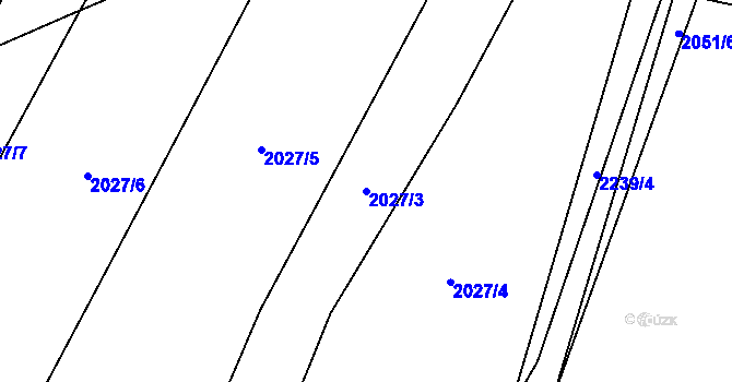 Parcela st. 2027/3 v KÚ Chvalkovice, Katastrální mapa