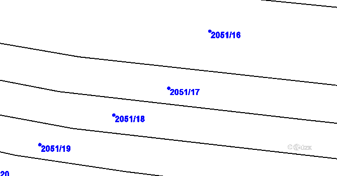 Parcela st. 2051/17 v KÚ Chvalkovice, Katastrální mapa