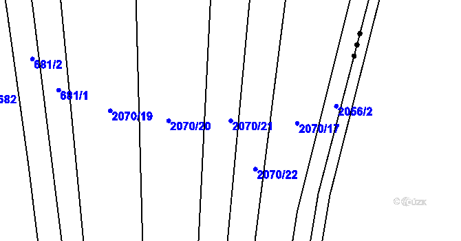 Parcela st. 2070/21 v KÚ Chvalkovice, Katastrální mapa