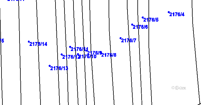 Parcela st. 2176/8 v KÚ Chvalkovice, Katastrální mapa