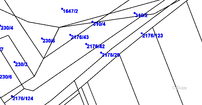 Parcela st. 2176/29 v KÚ Chvalkovice, Katastrální mapa