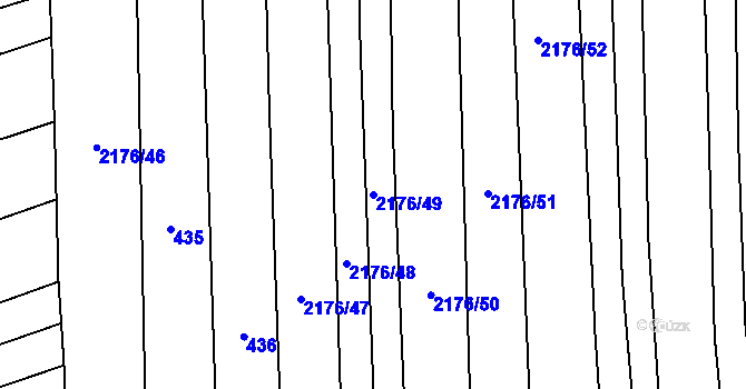 Parcela st. 2176/49 v KÚ Chvalkovice, Katastrální mapa