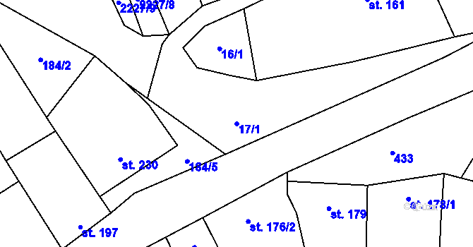 Parcela st. 17/1 v KÚ Chvalkovice, Katastrální mapa