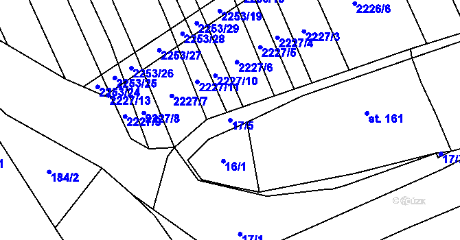 Parcela st. 17/5 v KÚ Chvalkovice, Katastrální mapa