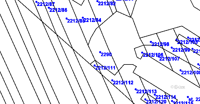 Parcela st. 2290 v KÚ Chvalkovice, Katastrální mapa