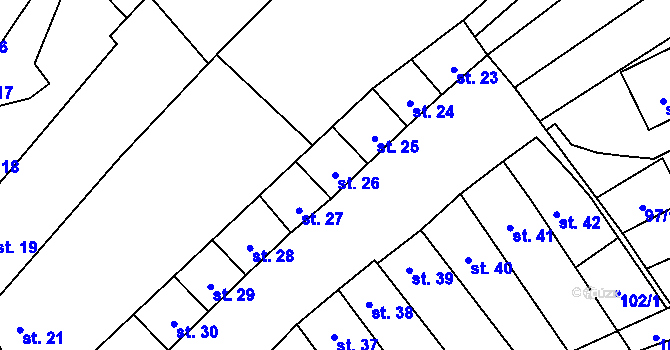 Parcela st. 26 v KÚ Chvalkovice na Hané, Katastrální mapa