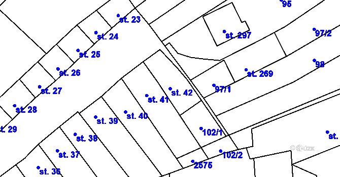 Parcela st. 42 v KÚ Chvalkovice na Hané, Katastrální mapa