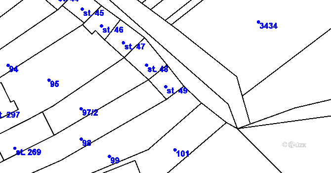 Parcela st. 49 v KÚ Chvalkovice na Hané, Katastrální mapa