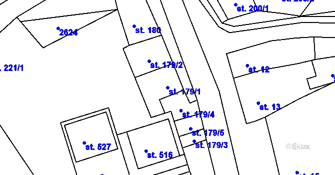 Parcela st. 179/1 v KÚ Chvalkovice na Hané, Katastrální mapa