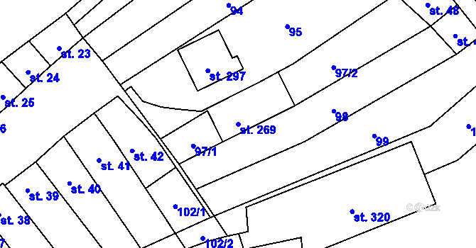 Parcela st. 269 v KÚ Chvalkovice na Hané, Katastrální mapa