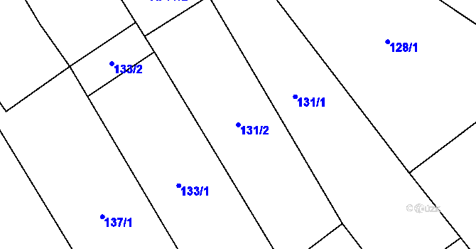 Parcela st. 131/2 v KÚ Chvalkovice na Hané, Katastrální mapa