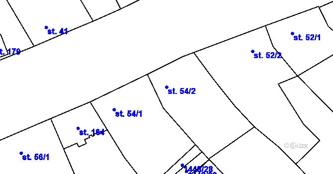 Parcela st. 54/2 v KÚ Chvalnov, Katastrální mapa