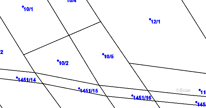 Parcela st. 10/5 v KÚ Chvalnov, Katastrální mapa