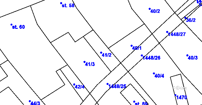 Parcela st. 41/2 v KÚ Chvalnov, Katastrální mapa