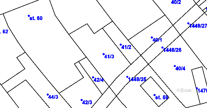 Parcela st. 41/3 v KÚ Chvalnov, Katastrální mapa