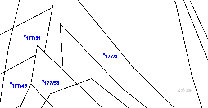 Parcela st. 177/3 v KÚ Chvalnov, Katastrální mapa