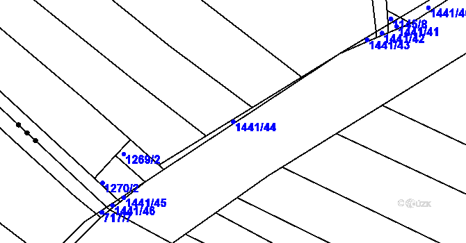 Parcela st. 1441/44 v KÚ Chvalnov, Katastrální mapa