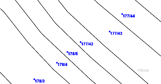Parcela st. 177/42 v KÚ Chvalnov, Katastrální mapa