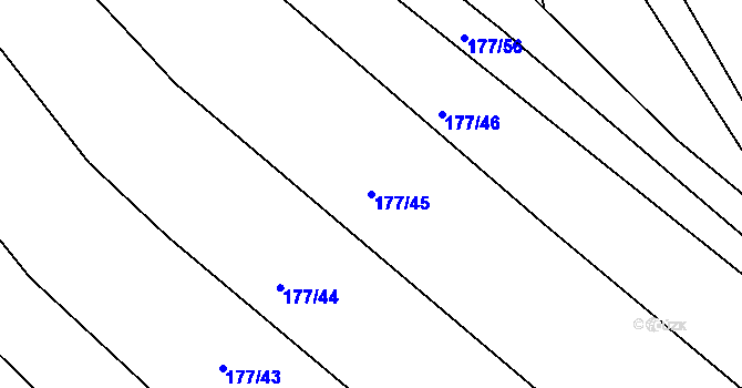 Parcela st. 177/45 v KÚ Chvalnov, Katastrální mapa