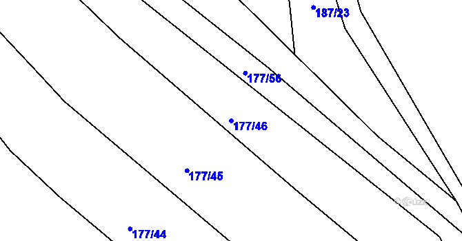 Parcela st. 177/46 v KÚ Chvalnov, Katastrální mapa