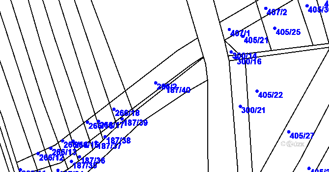Parcela st. 187/40 v KÚ Chvalnov, Katastrální mapa