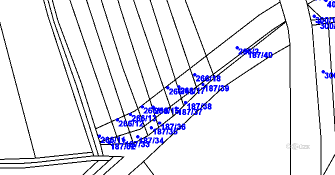 Parcela st. 266/16 v KÚ Chvalnov, Katastrální mapa