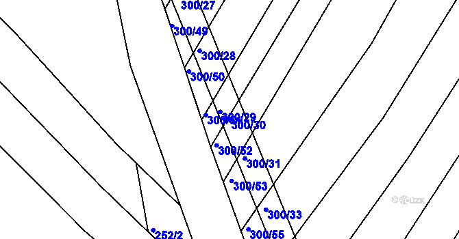 Parcela st. 300/30 v KÚ Chvalnov, Katastrální mapa