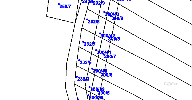Parcela st. 300/41 v KÚ Chvalnov, Katastrální mapa
