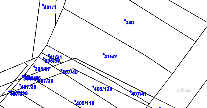 Parcela st. 415/2 v KÚ Chvalnov, Katastrální mapa