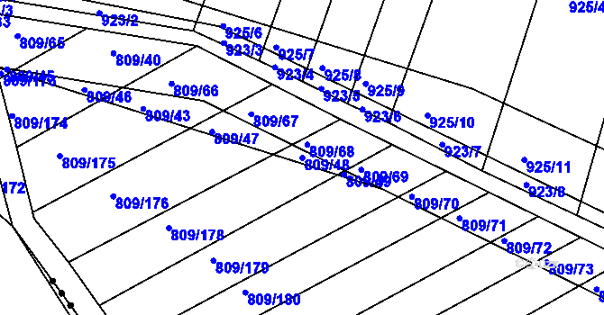 Parcela st. 809/48 v KÚ Chvalnov, Katastrální mapa