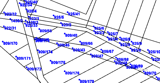 Parcela st. 809/66 v KÚ Chvalnov, Katastrální mapa