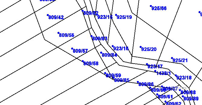 Parcela st. 809/84 v KÚ Chvalnov, Katastrální mapa