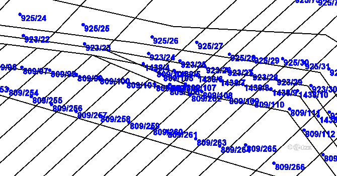 Parcela st. 809/106 v KÚ Chvalnov, Katastrální mapa