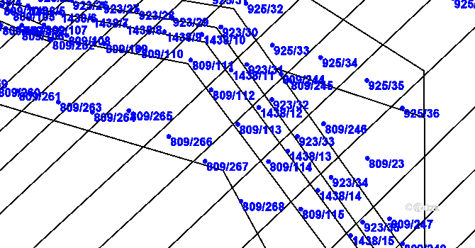 Parcela st. 809/113 v KÚ Chvalnov, Katastrální mapa