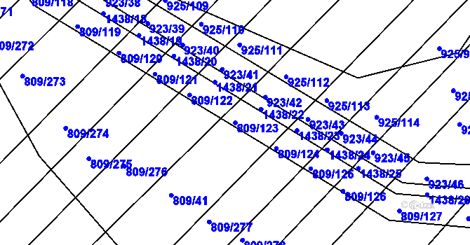 Parcela st. 809/123 v KÚ Chvalnov, Katastrální mapa