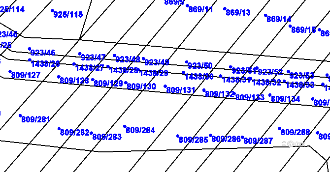 Parcela st. 809/131 v KÚ Chvalnov, Katastrální mapa