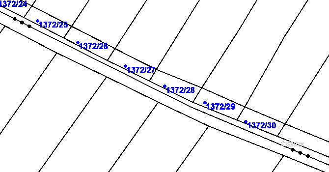 Parcela st. 1372/28 v KÚ Chvalnov, Katastrální mapa