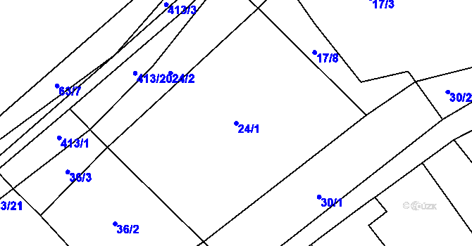 Parcela st. 24/1 v KÚ Lísky, Katastrální mapa
