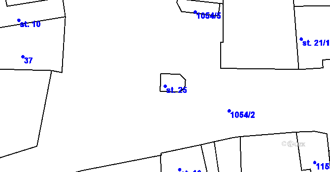 Parcela st. 25 v KÚ Babice u Netolic, Katastrální mapa