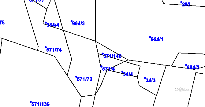 Parcela st. 571/140 v KÚ Babice u Netolic, Katastrální mapa