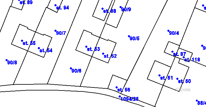 Parcela st. 52 v KÚ Chvalovice u Netolic, Katastrální mapa