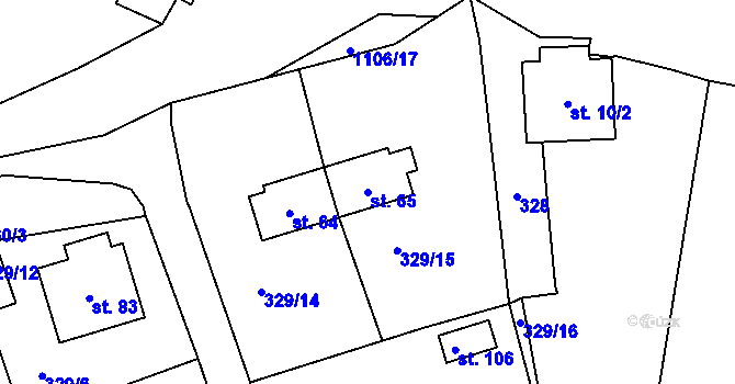 Parcela st. 65 v KÚ Chvalovice u Netolic, Katastrální mapa