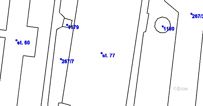 Parcela st. 77 v KÚ Chvalovice u Netolic, Katastrální mapa