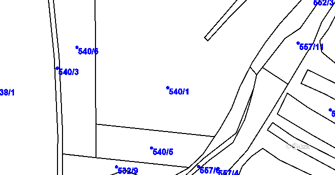 Parcela st. 540/1 v KÚ Chvalovice u Netolic, Katastrální mapa
