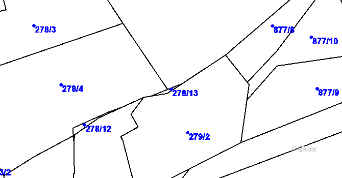 Parcela st. 278/13 v KÚ Chvalovice u Netolic, Katastrální mapa