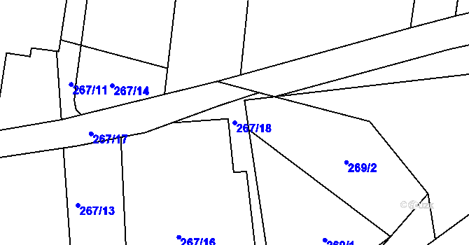 Parcela st. 267/18 v KÚ Chvalovice u Netolic, Katastrální mapa