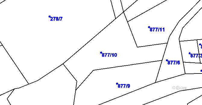 Parcela st. 877/10 v KÚ Chvalovice u Netolic, Katastrální mapa
