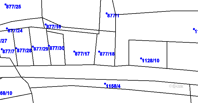 Parcela st. 877/18 v KÚ Chvalovice u Netolic, Katastrální mapa