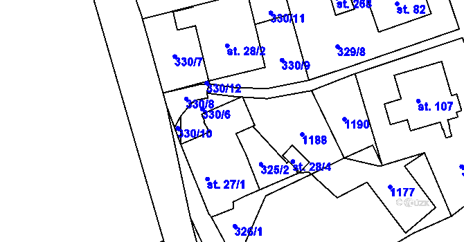 Parcela st. 27/4 v KÚ Chvalovice u Netolic, Katastrální mapa
