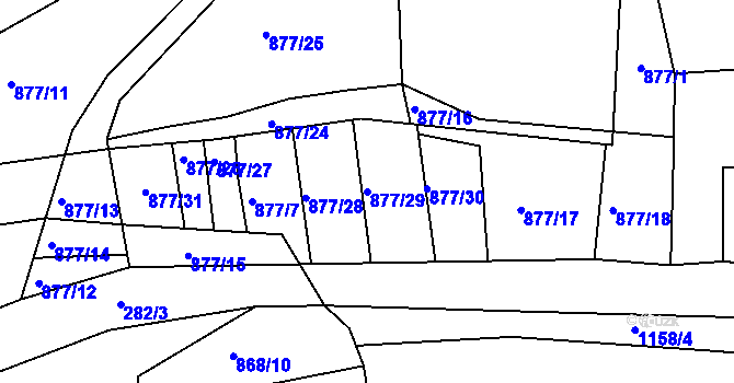 Parcela st. 877/29 v KÚ Chvalovice u Netolic, Katastrální mapa
